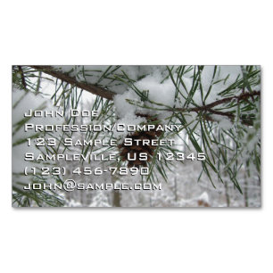 Snowy Gräs Gren Winter Nature Fotography Magnetiska Visitkort