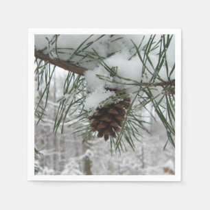 Snowy Gräs Gren Winter Nature Fotography Pappersservett