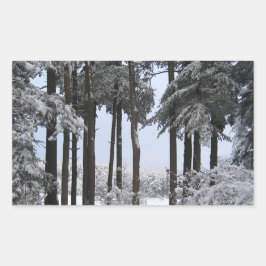 Snowy Gräs i Blue Light — Rektangulärt Klistermärke