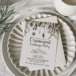 SNOWY GRÄS jul-prydnadsbyte Party Inbjudningar