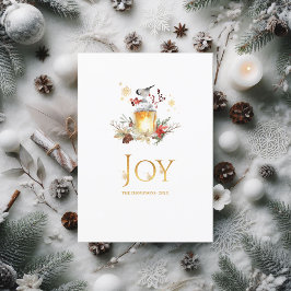 Snowy Gräs och Spruce jul Photo Collage Julkort