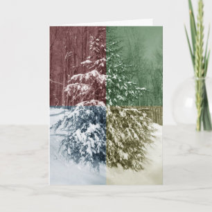 Snowy Gräs Träd-julkort Helgkort