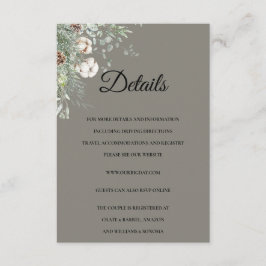 Snowy Greenery floral Enclosure Card Details Tilläggskort