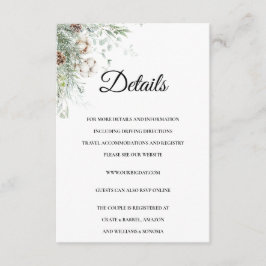 Snowy Greenery floral Enclosure Card Details Tilläggskort
