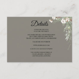 Snowy Greenery Florals Enclosure Card Details Tilläggskort