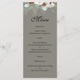 Snowy Greenery Menu Meny