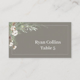 Snowy Greenery Place Cards Placeringskort