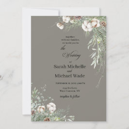 Snowy Greenery Wedding Invitation Inbjudningar