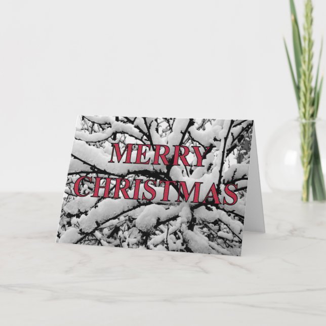 snowy grenar christmas-kort helgkort (Framsida)