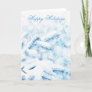 Snowy Grenar Helgdag Card Tack Kort