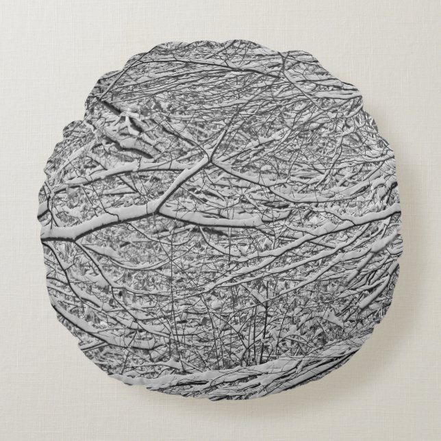 Snowy Grenar Round Pillow Rund Kudde (Framsidan)