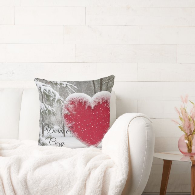 Snowy Heart - Romantic Dekorativ kudde (Soffa)