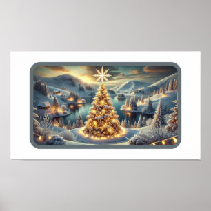 Snowy Hillside-julgudenlighet Poster