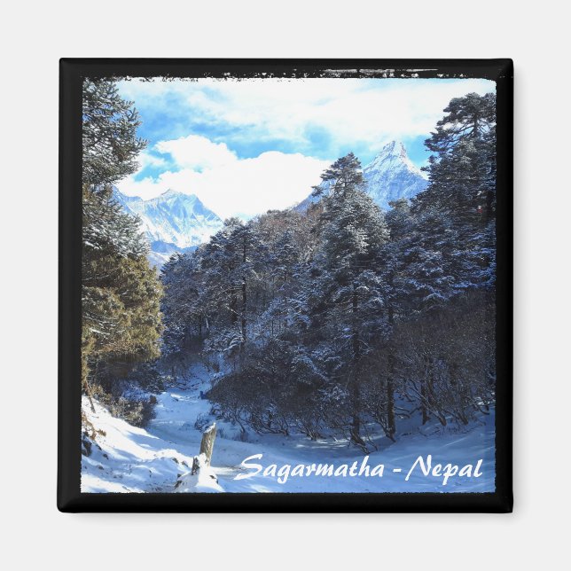 Snowy Himalayas, Sagarmatha - Nepal Magnet (Framsidan)