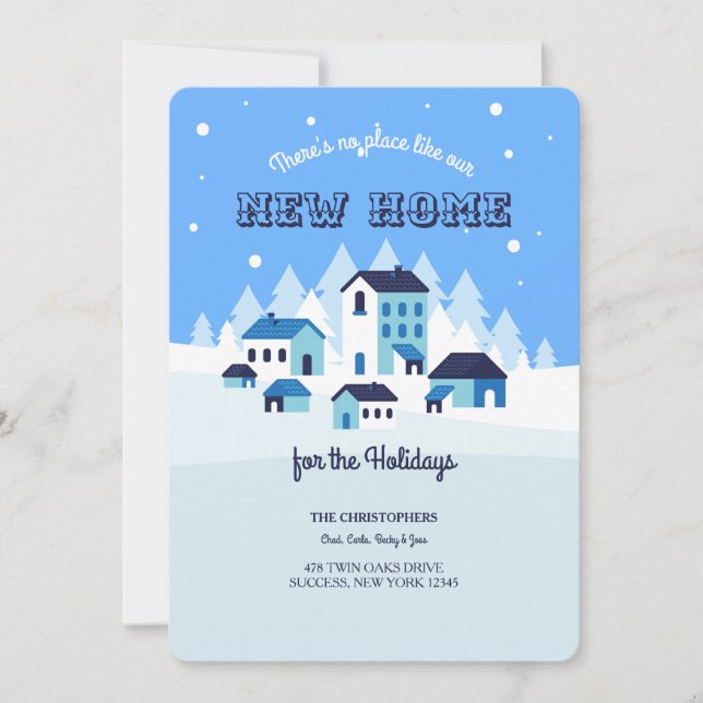 Snowy Himlar Helgdag Flytta Card Inbjudningar (Framsida)