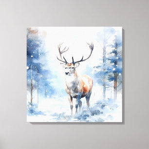 Snowy Hjort Canvas Art