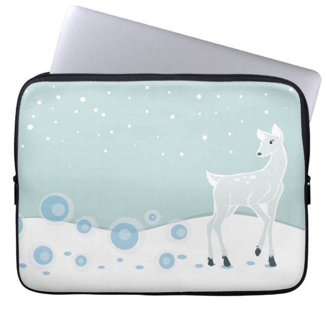 Snowy Hjort Laptop Sleeve (Framsidan)