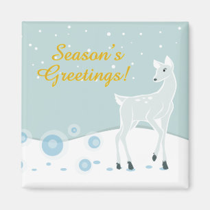 Snowy Hjort Magnet