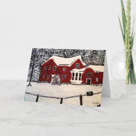 Snowy House Helgdag Card Helgkort