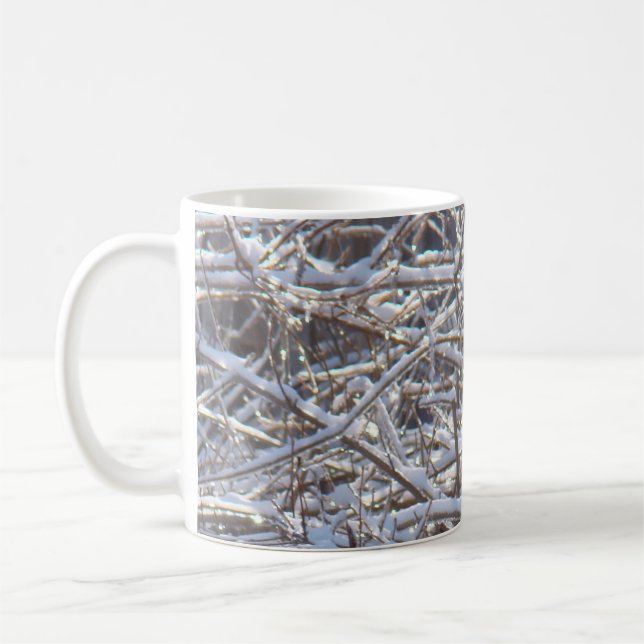 Snowy Ice Grenar på Vinter Kaffemugg (Vänster)