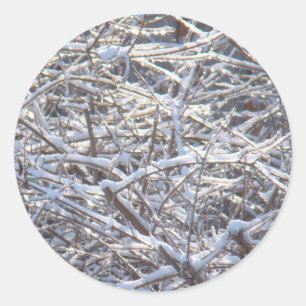 Snowy Ice Grenar på Vinter Runt Klistermärke
