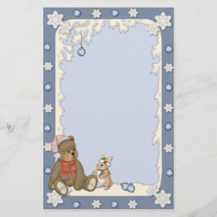 Snowy jul Bear & Bunny Brevpapper