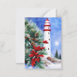 Snowy jul fyr budget mini anteckningskort