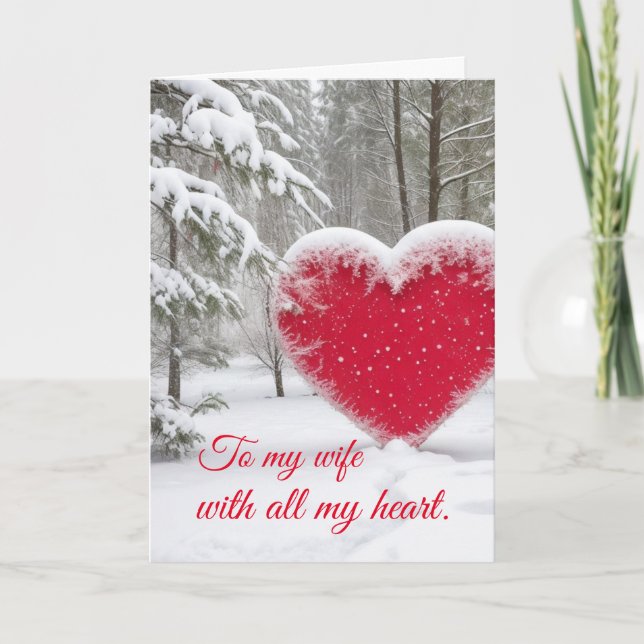 Snowy jul Heart Helgkort (Framsida)