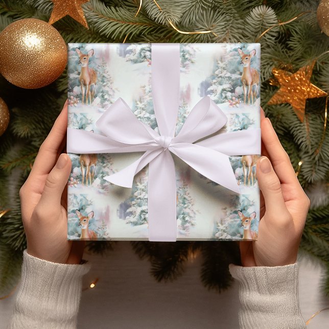 Snowy Jul Hjort Wrapping Papper Presentpapper (Skapare uppladdad)