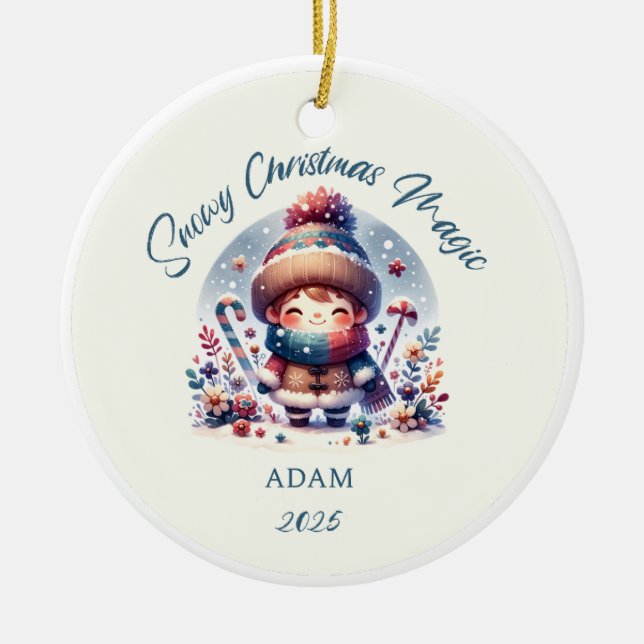 Snowy jul Magic Julgransprydnad Keramik (Framsidan)