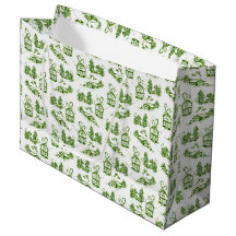 Snowy jul Toile | grönt Small Gift-fack