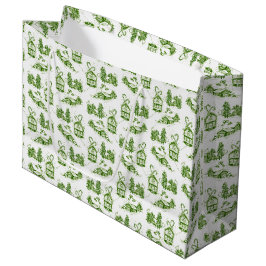 Snowy jul Toile | grönt Small Gift-fack