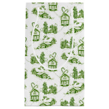 Snowy jul Toile | grönt Small Gift-fack