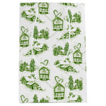Snowy jul Toile | grönt Small Gift-fack