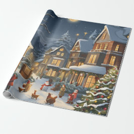 Snowy jul Town Presentpapper