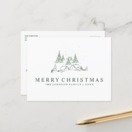 Snowy jul Village Helg Vykort