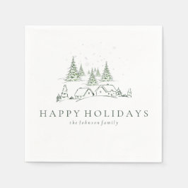 Snowy jul Village Pappersservett