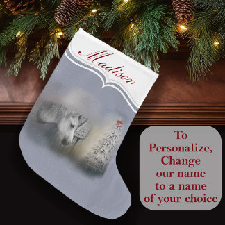 Snowy jul Winter Horse Lovers Stor Julstrumpa