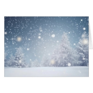 Snowy jul Winter Scene Hälsningskort