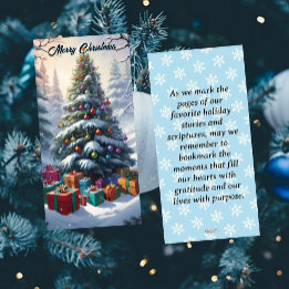 Snowy Julgran Bookmark Helgdag Card Julkort