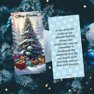 Snowy Julgran Bookmark Helgdag Card Julkort