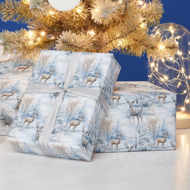 Snowy Julgranar hjort Presentpapper (Helgdagar)