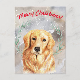 Snowy-julillustration med gyllene bärare vykort