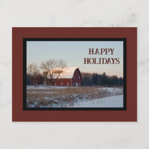 Snowy Land Barn Glad helg Vykort