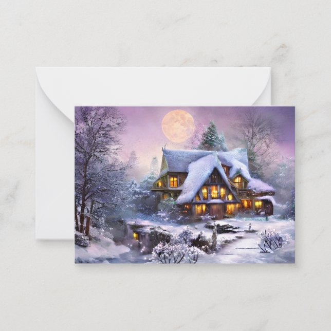 Snowy land hemmabudget, min jul anteckningskort (Framsida)