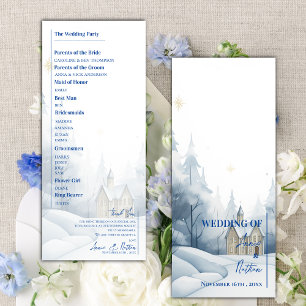 Snowy Landscape Winter Wedding Program