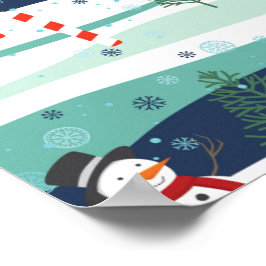 Snowy Ligcape Jul Inslag Mönster Poster