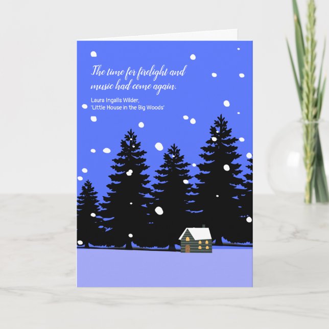 Snowy Little House on Prairie Original Art Kort (Framsida)