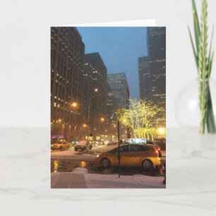 Snowy Morgon Midtown New York-Helgdag Helgkort