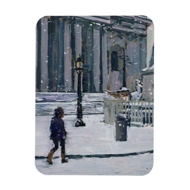 Snowy morgon St. Paul's Cathedral 2009 Magnet (Vertikal)